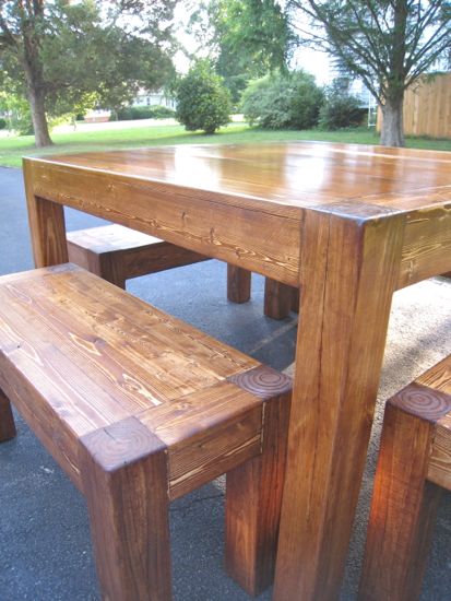 iTable and Benches. Square 4' Table. DIY. www.tommyandellie.com