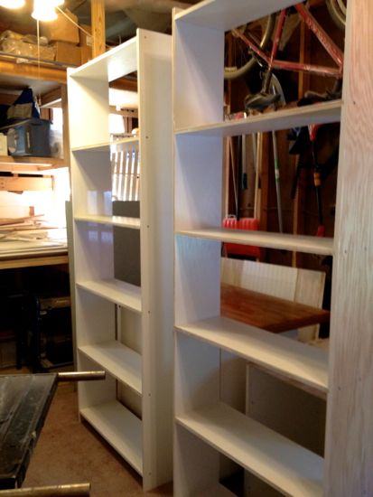 How to Build Built-In Bookcases. Assembled. www.tommyandellie.com