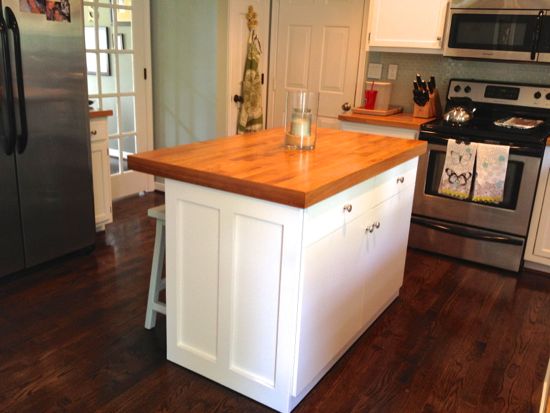 Kitchen Island. Board and Batten Style with matching window bench. www.tommyandellie.com