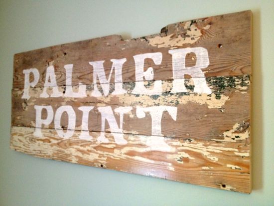 Old Farm Bench Turned Into A Sign. www.tommyandellie.com