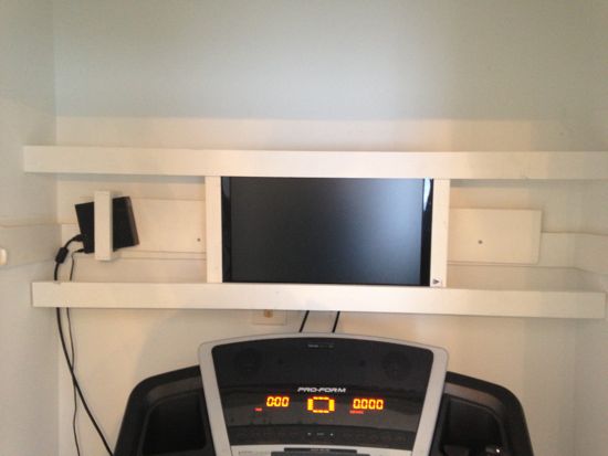 Closet turned into a Treadmill/Work-Out Closet. www.tommyandellie.com