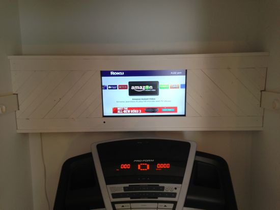 Closet turned into a Treadmill/Work-Out Closet. www.tommyandellie.com