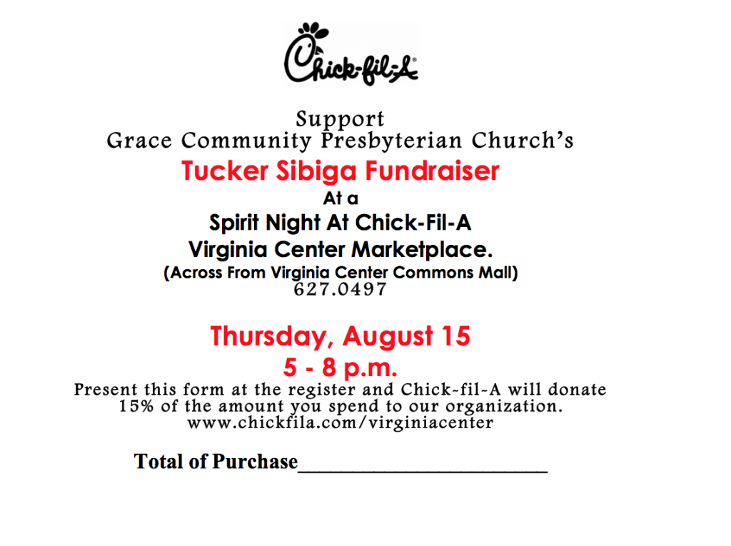 Voucher for Spirit Night on August 15th